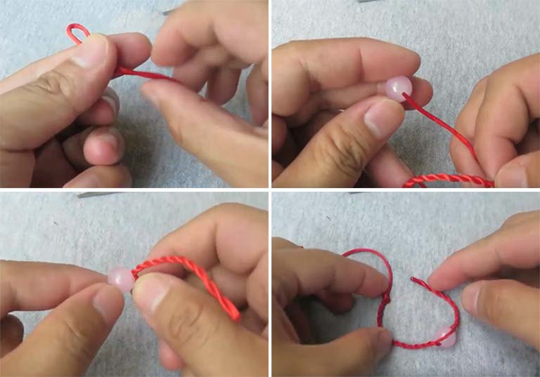 cách làm vòng tay bằng chỉ đỏ